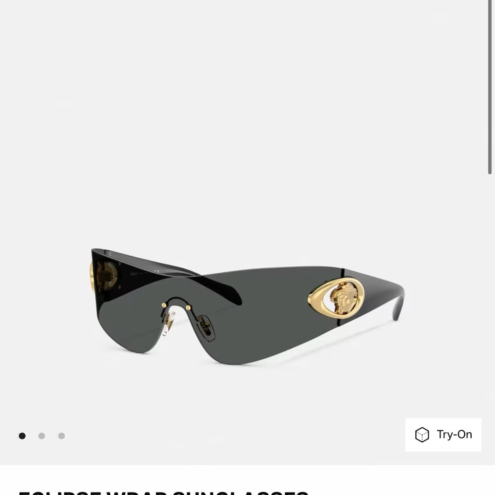 Versace ECLIPSE WRAP SUNGLASSES Black and Gold Women's Sunglasses
